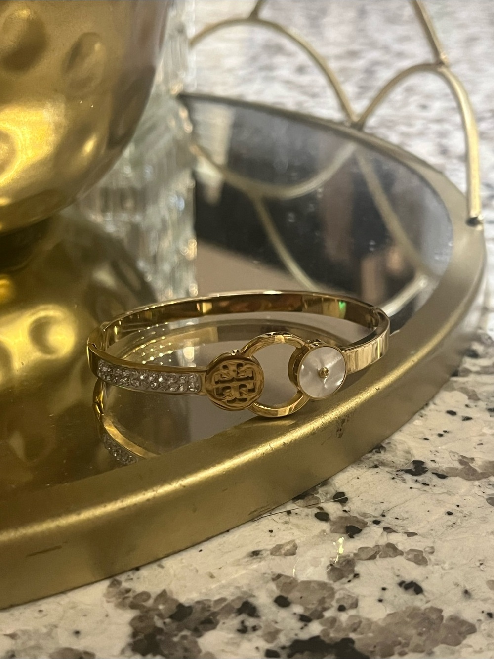 Gold Pearl Accent Women's Bracelet